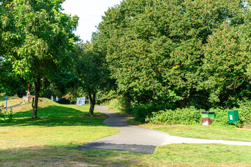 View of a public park during spring in England