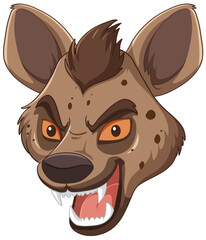 Cartoon hyena head with an aggressive expression
