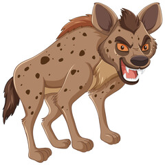 Vector graphic of an aggressive hyena snarling