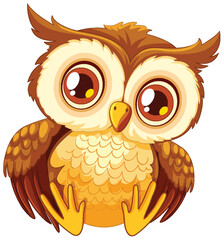 Cute, wide-eyed owl with a whimsical charm