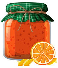 Vector illustration of a jar with citrus jam