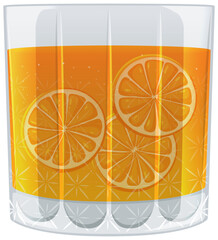 Vector illustration of a fizzy orange beverage