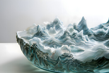 In the blue bowl, clouds flow like waves. Generative AI