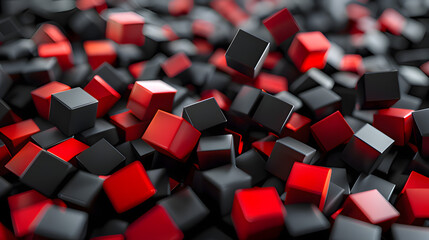 Black and red cubes are being mixed. Generative AI