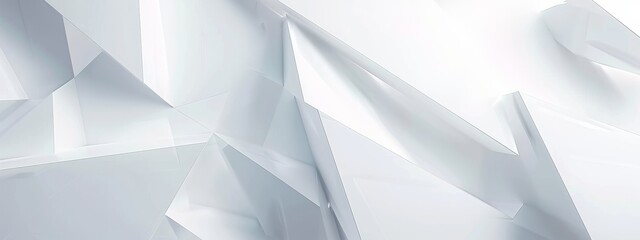 Crisp white low-poly backdrop with a sharp, edgy geometric pattern for a sophisticated look.