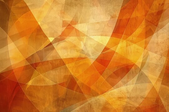 abstract orange background geometric design for fall autumn colored brochures or Thanksgiving backgrounds with classy shapes and lines forming wallpaper pattern has vintage grunge background texture .