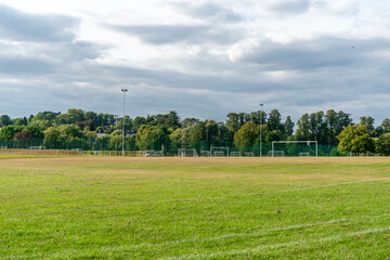 View of a public park during spring in England