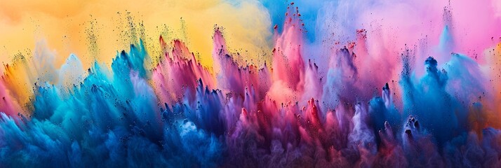 Colored rainbow powder explosion banner - obrazy, fototapety, plakaty