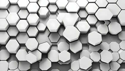 Abstract. Embossed Hexagon , honeycomb white Background ,light and shadow ,Vector - obrazy, fototapety, plakaty