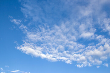 White clouds in the blue sky