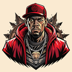 illustration rapper for t shirt design