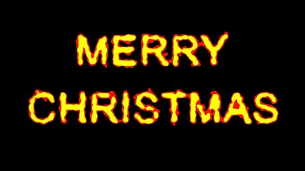 Beautiful illustration of Merry Christmas text with fire effect on plain black background