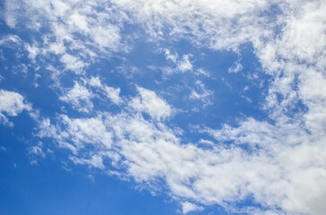 White clouds in the blue sky