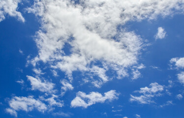 White clouds in the blue sky
