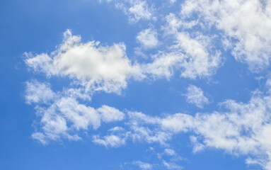 White clouds in the blue sky