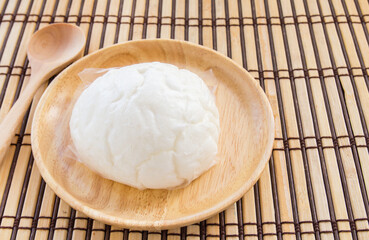Chinese bun in wooden plate
