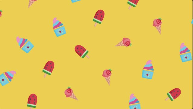  Ice Cream Animation Background