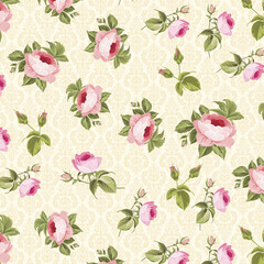 multi color flower pattern , seamless pattern yellow background luxury background