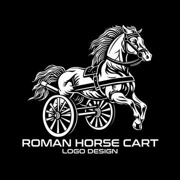 Roman Horse Cart Vector Logo Design