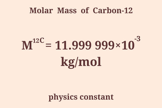 Molar Mass of Carbon-12 Constant. Physics constant. Education. Science. Vector illustration.