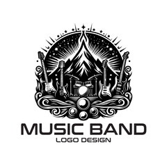 Fototapeta premium Music Band Vector Logo Design