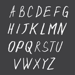 Vector hand drawn alphabet font