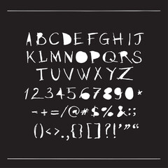 Vector hand drawn alphabet font