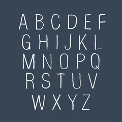 Vector hand drawn alphabet font