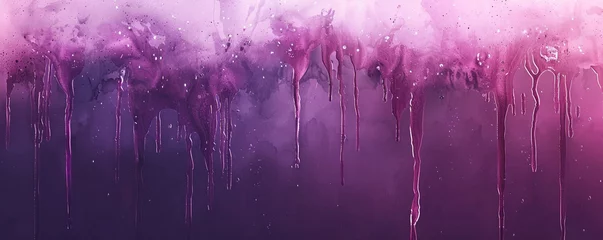 Foto op Canvas Purple and pink abstract watercolor background with splashes and drips. © PNGS BY FATIMA