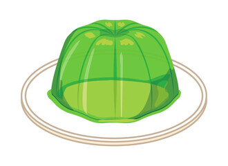 皿に乗せたメロンゼリー