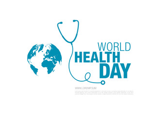 world health day concept poster - obrazy, fototapety, plakaty