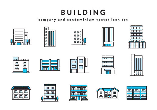 建物　ビル　会社　アイコン　セット