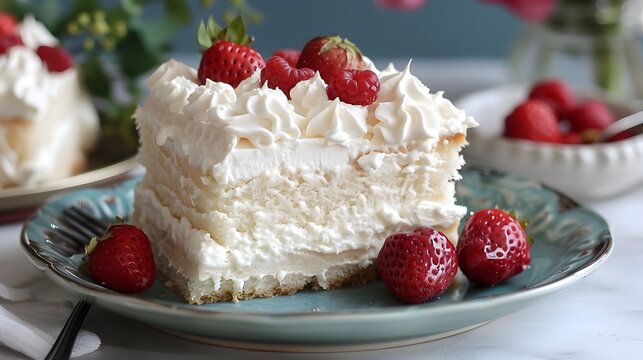 Tres Leches Cake - A Decadently Creamy and Indulgent Dessert Layered with Whipped Cream and Fresh Strawberries
