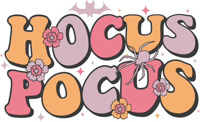 Hocus pocus Retro T-shirt, Retro Halloween Shirt, Spooky Season, Ghost pumpkin T-shirt, Trendy Halloween, Hippie Halloween, Ghouls T-shirt, Cut File For Cricut And Silhouette