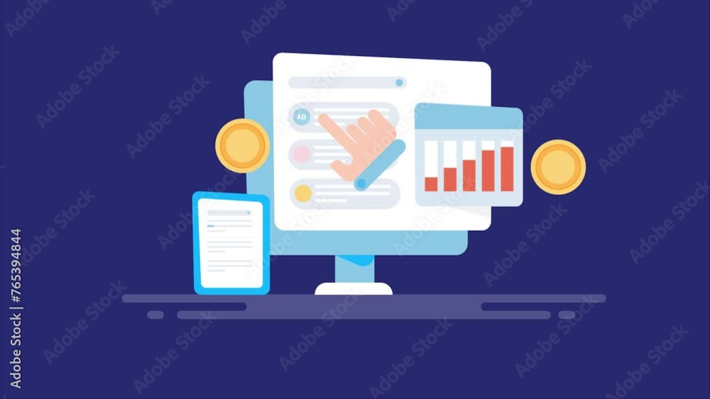 Poster pay per click ppc advertising technology for online website traffic and business revenue growth stra