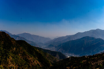 mountains in the morning