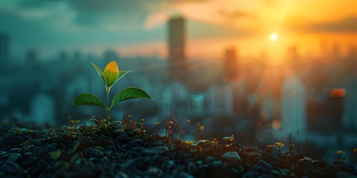 Budding Cityscape at Sunrise:New Growth,New Opportunities
