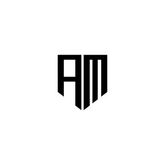 AM letter logo design with white background in illustrator. Vector logo, calligraphy designs for logo, Poster, Invitation, etc.