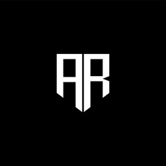 AR letter logo design with black background in illustrator. Vector logo, calligraphy designs for logo, Poster, Invitation, etc.