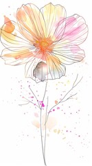 Obraz premium Abstract scandinavian floral design with minimalist shapes. Contemporary minimalist art of a flower with abstract, overlapping organic shapes in a soft, pastel color palette