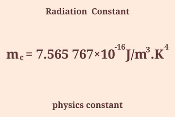 Fototapeta na wymiar Radiation Constant. Physics constant. Education. Science. Vector illustration.