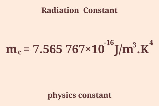 Radiation Constant. Physics constant. Education. Science. Vector illustration.