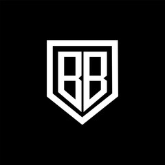 BB letter logo design with black background in illustrator. Vector logo, calligraphy designs for logo, Poster, Invitation, etc. - obrazy, fototapety, plakaty
