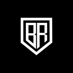BR letter logo design with black background in illustrator. Vector logo, calligraphy designs for logo, Poster, Invitation, etc. - obrazy, fototapety, plakaty