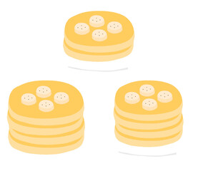 Pancakes With Topping Banana Fruit Cartoon illustration Pancakes Breakfast Cartoon illustration Pancakes Drawing
