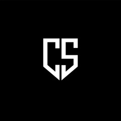 CS letter logo design with black background in illustrator. Vector logo, calligraphy designs for logo, Poster, Invitation, etc.