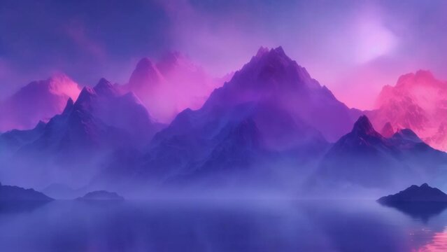 A photo of a mountain range at sunrise with the colors of the sky gradually transitioning from deep purple to soft pink demonstrating the beauty and complexity of the natural
