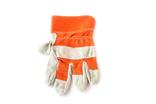 Protective Hard Work Gloves On White Background