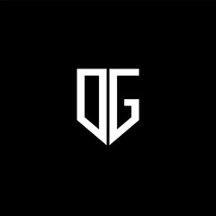 DG letter logo design with black background in illustrator. Vector logo, calligraphy designs for logo, Poster, Invitation, etc.