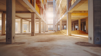inside the building during construction - obrazy, fototapety, plakaty